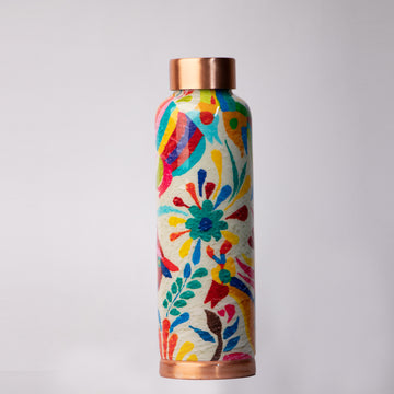 Brush Painted Colourful | 100% Pure Copper Bottle|950 ml | Peacoy