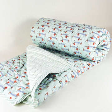 Cute Animal Kids Single Quilt | Double Sided | 40x60 Inches