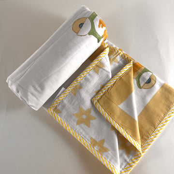 Yellow Rabbit Prints Baby Doha | 40x60 Inches