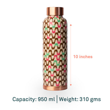 The Moustache Culture | 100% Pure Copper Bottle|950 ml | Peacoy