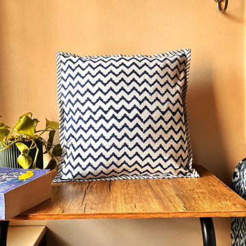 Cheveron Pattern Cotton Cushion Cover - 16 x 16 inches