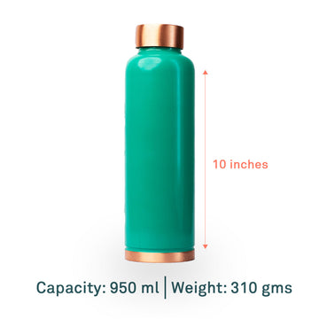 Mattee Blue Poweder Finish | 100% Pure Copper Bottle|950 ml | Peacoy