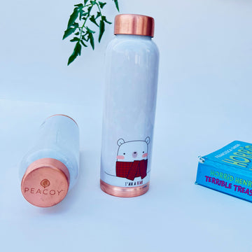 White Pure Copper Bottle - 1000 ml