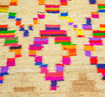Exquisite Multicolor Jute and Cotton Hemp Rug - 5 x 3 ft | Peacoy