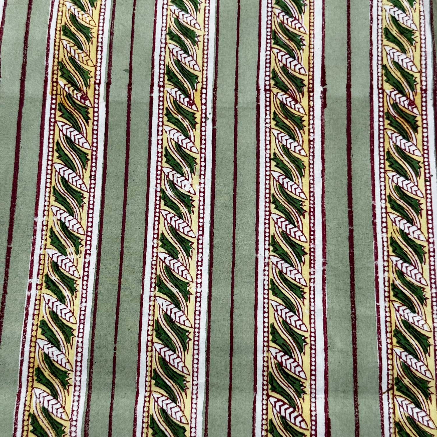 Green Line Pattern Cotton Printed Bedsheet -  100 inches x 110 inches