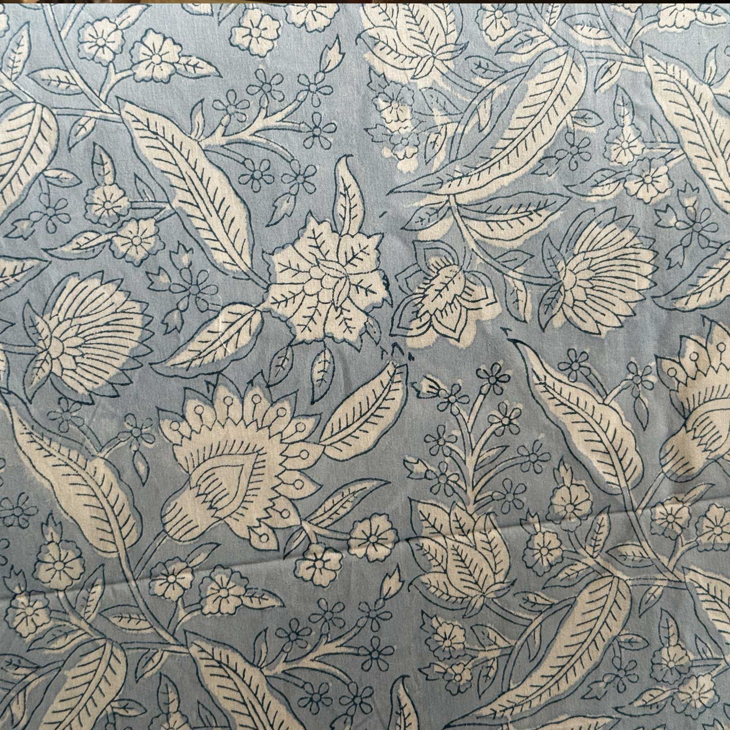 Blue Floral Freestyle Cotton Printed Bedsheet - 100 inches x 110 inches