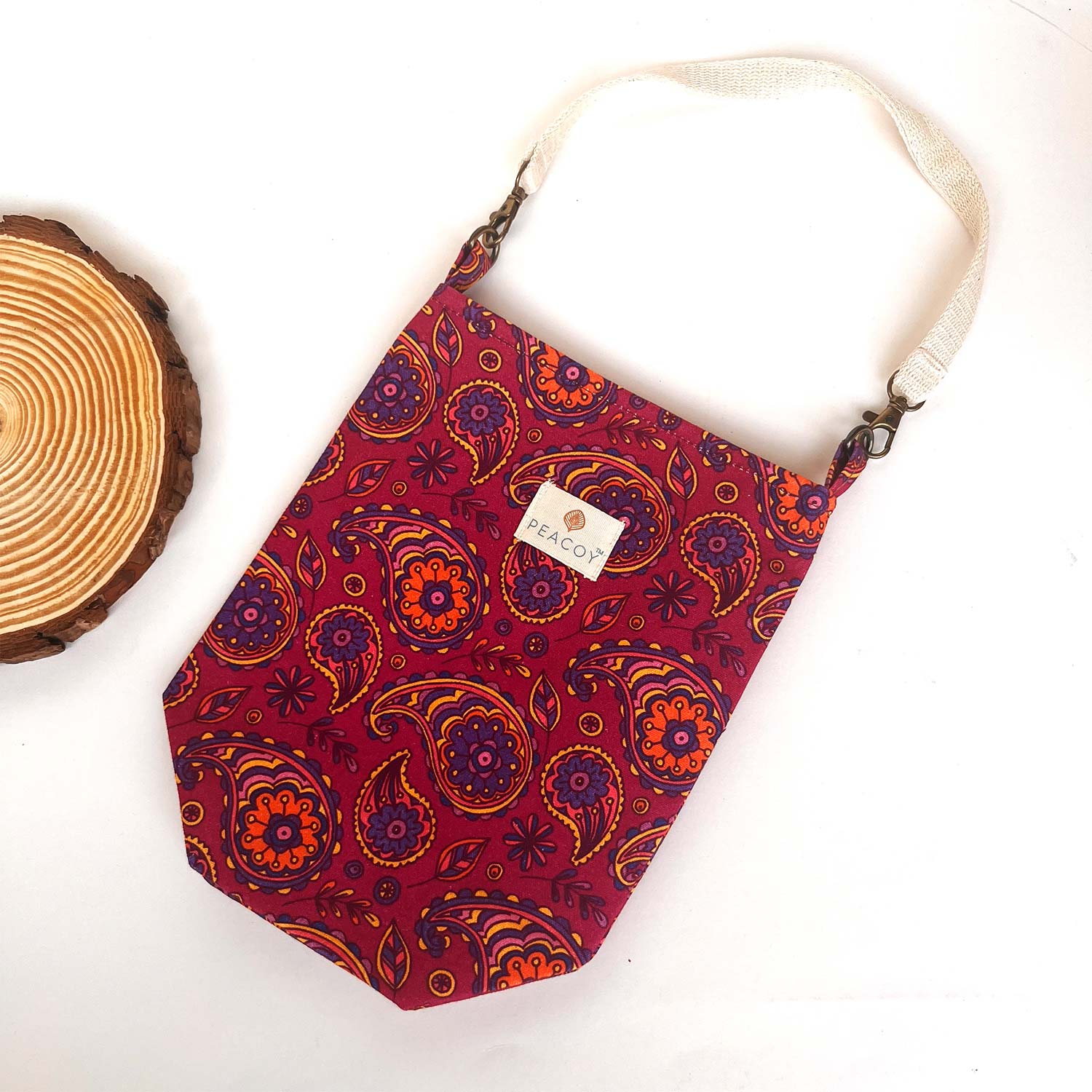 Bottle Cover Paisley |Cotton Canvas |13 x 6 inches | Peacoy