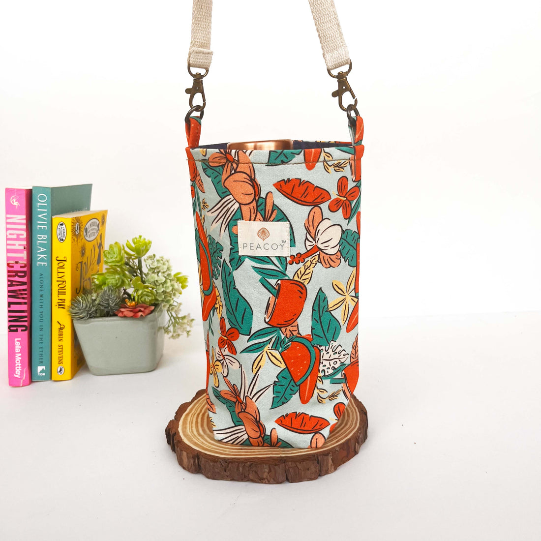 Fauna n Flaura | Bottle Cover Cotton Canvas |13 x 6 inches | Peacoy