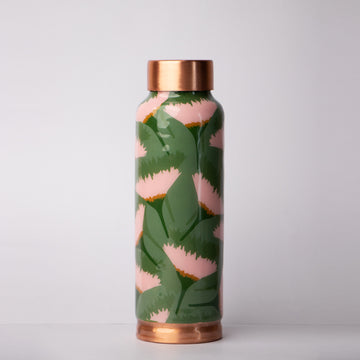 Pink China Rose | 100% Pure Copper Bottle| 500 ml | Peacoy