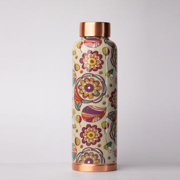 Vintage Flora | 100% Pure Copper Bottle|1000 ml | Peacoy