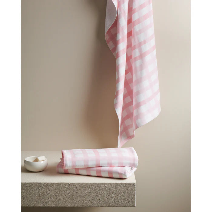 Gingham Cotton Hammam Terry Bath Towel