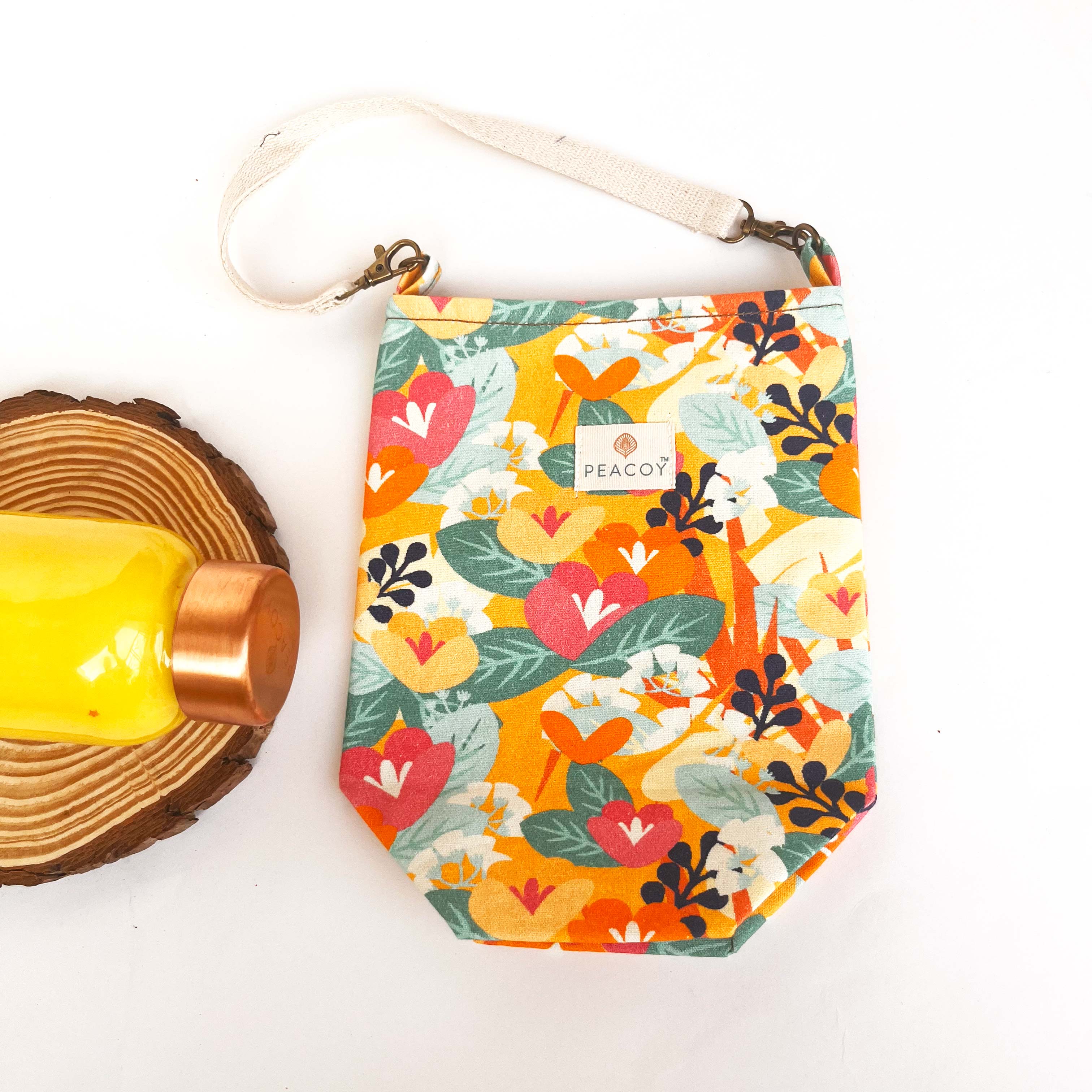 Turquoise Base| Bottle Cover Cotton Canvas |13 x 6 inches | Peacoy