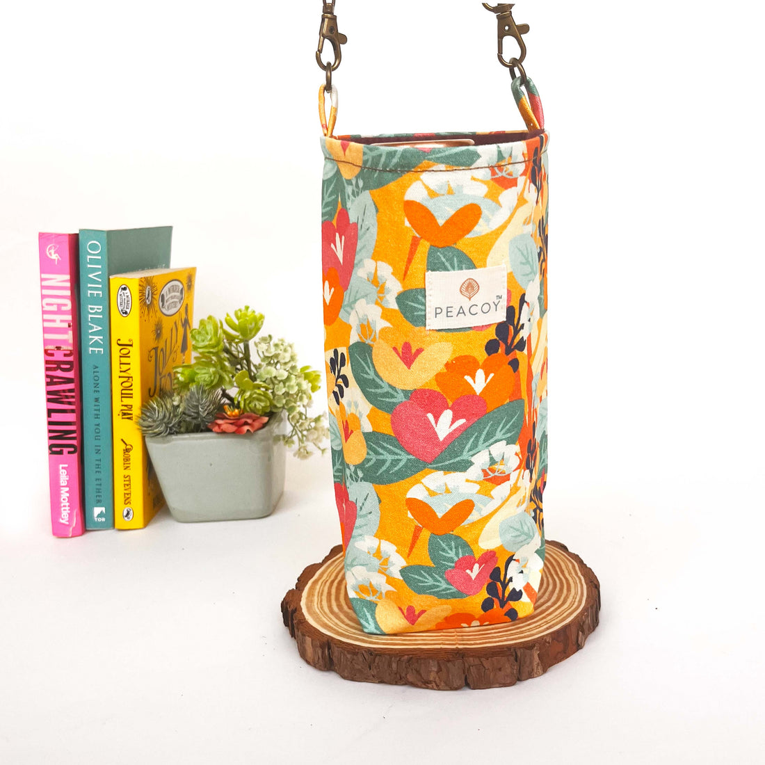 Turquoise Base| Bottle Cover Cotton Canvas |13 x 6 inches | Peacoy