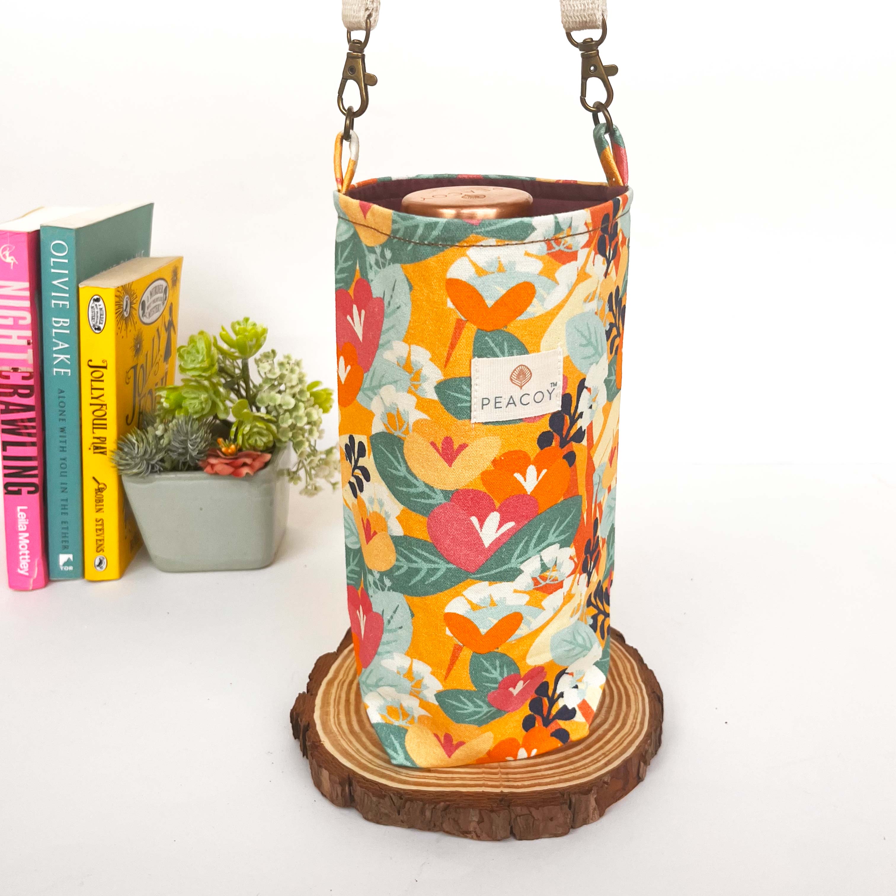 Turquoise Base| Bottle Cover Cotton Canvas |13 x 6 inches | Peacoy