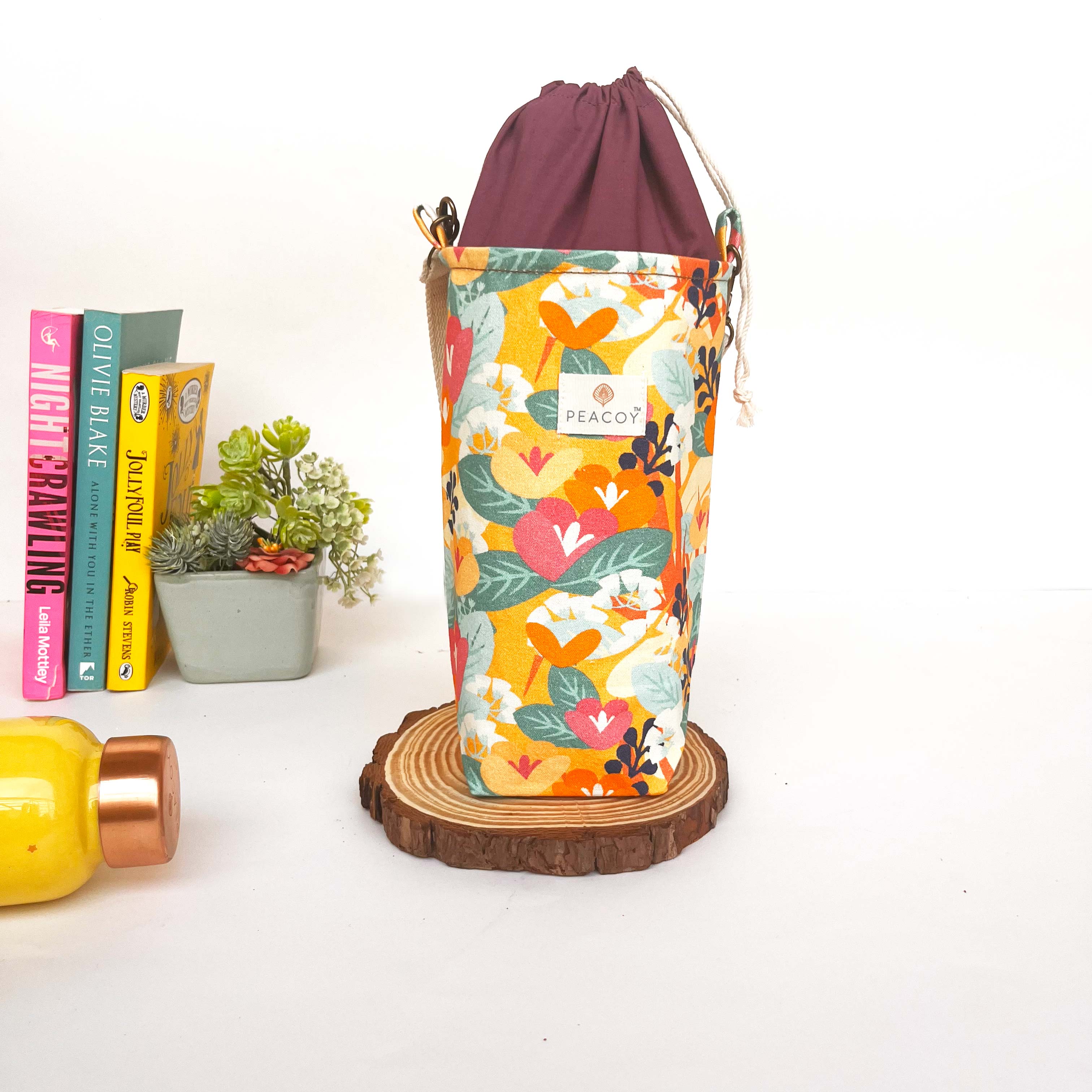 Turquoise Base| Bottle Cover Cotton Canvas |13 x 6 inches | Peacoy