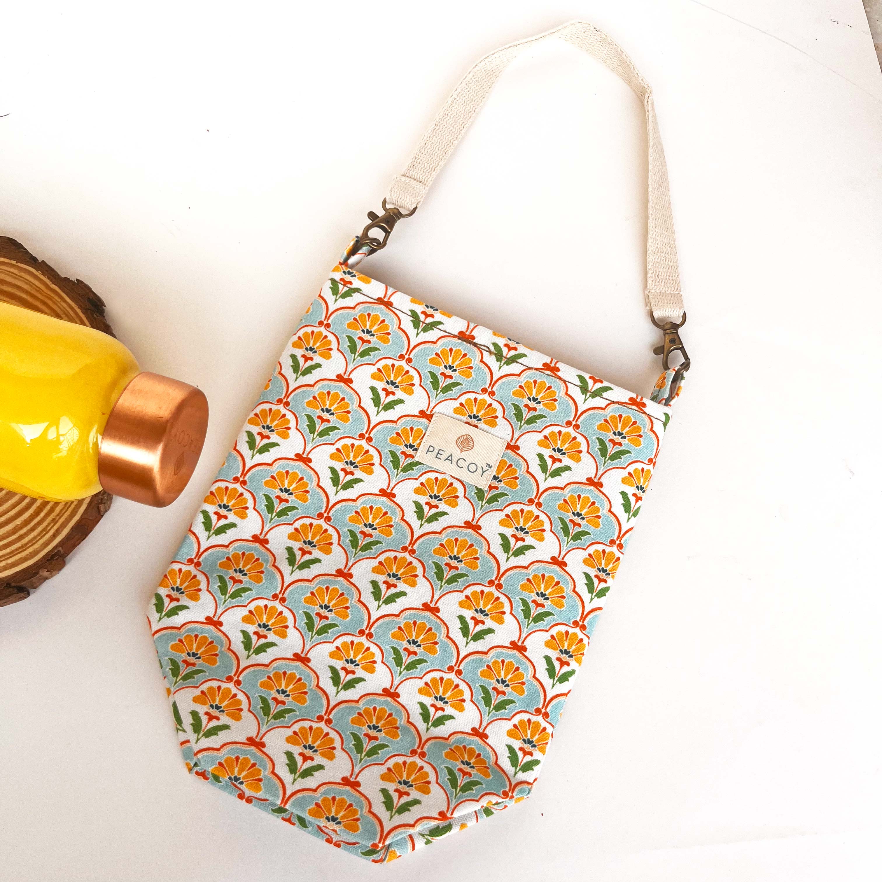 Mughal Garden  Bottle Cover Cotton Canvas |13 x 6 inches | Peacoy