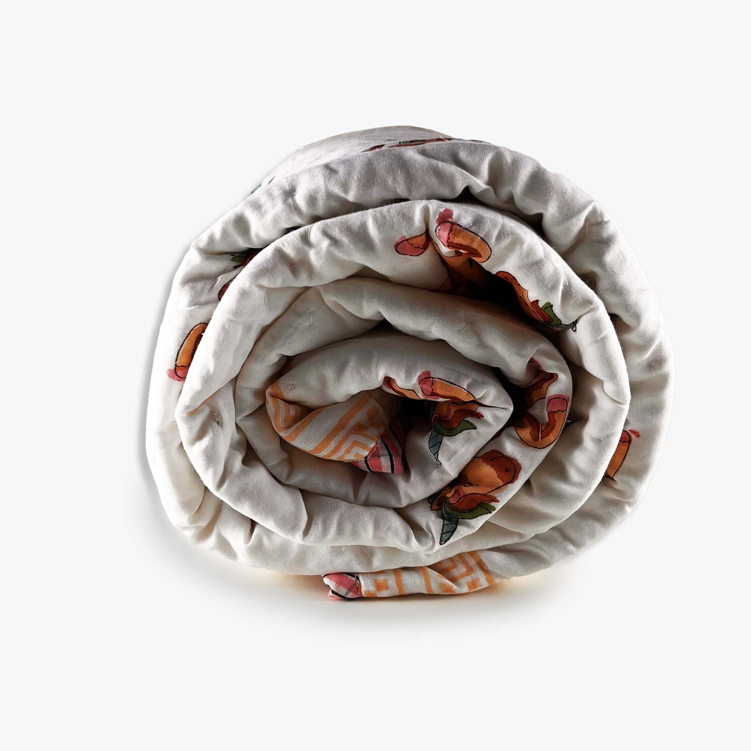 Horse Double Sided Block Printed Cotton Baby Quilt Single 40x60 Inches