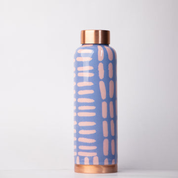 Geometric Blue Boho | 100% Pure Copper Bottle|950 ml | Peacoy