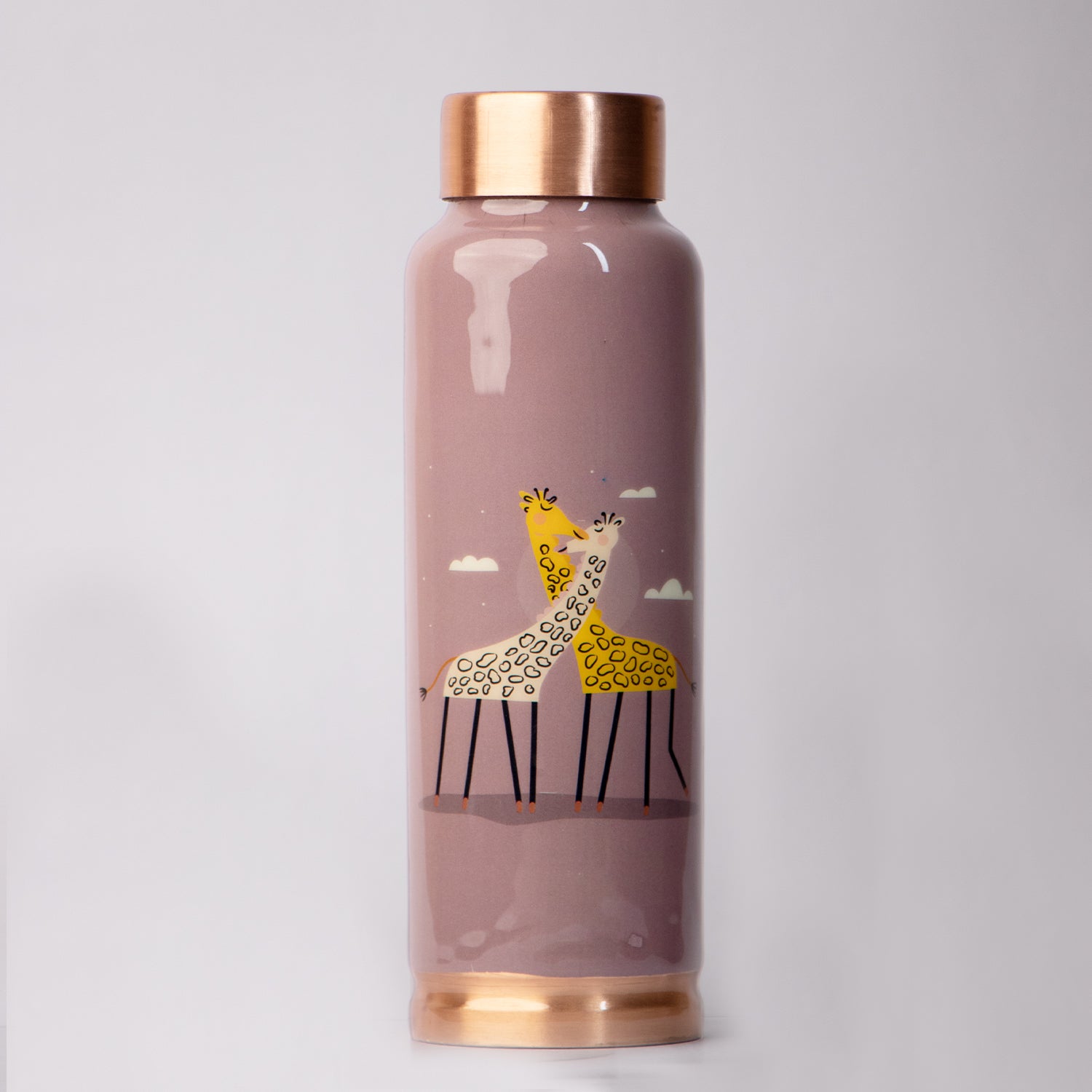 Twin Giraffe | 100% Pure Copper Bottle|500 ml | Peacoy