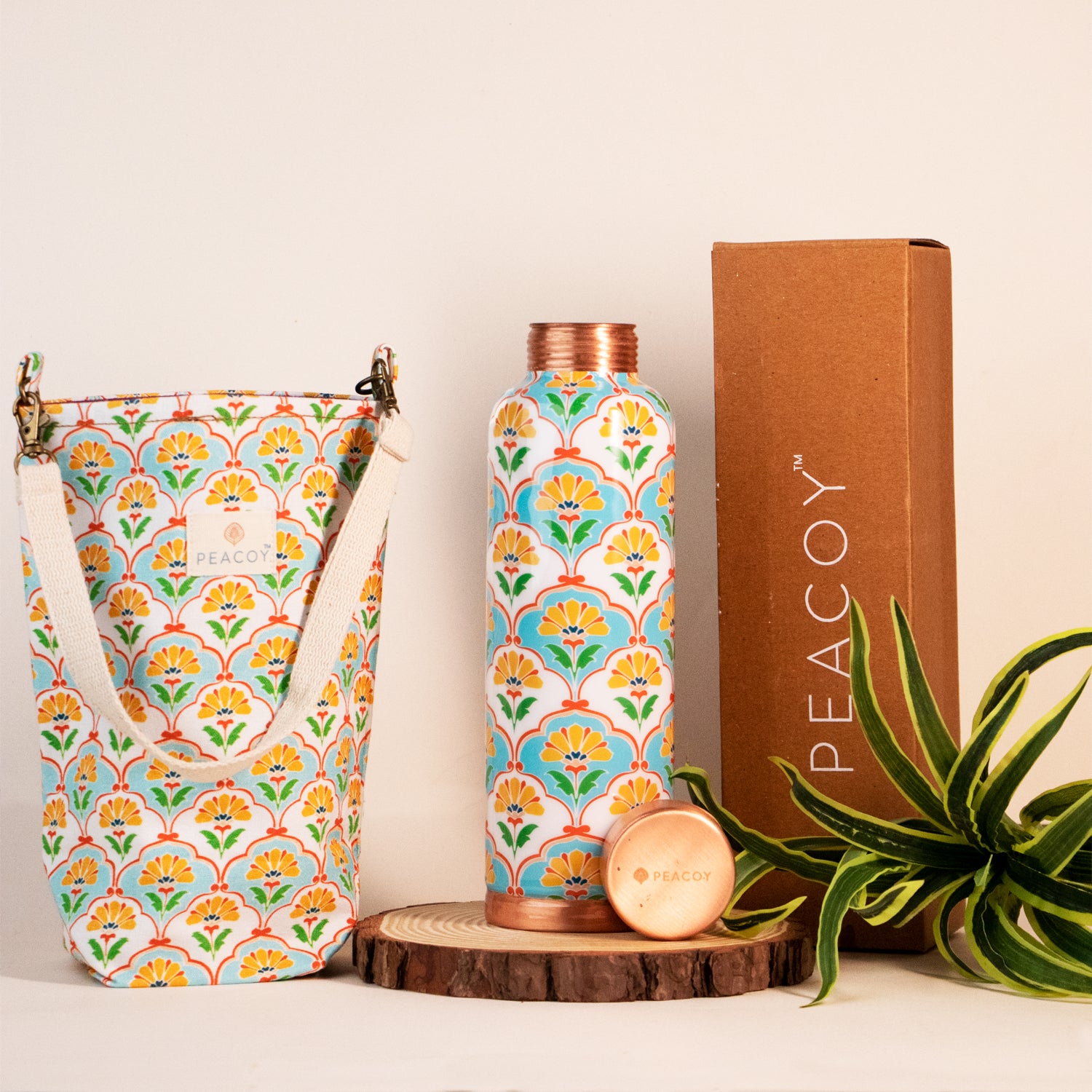 Mughal Garden| 100% Pure Copper Bottle | 950 ml | Peacoy