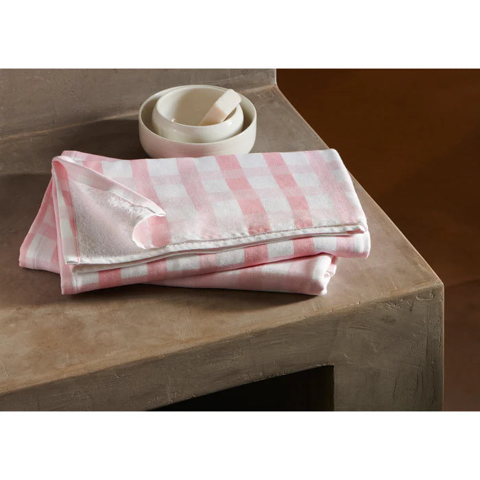 Gingham Cotton Hammam Terry Bath Towel