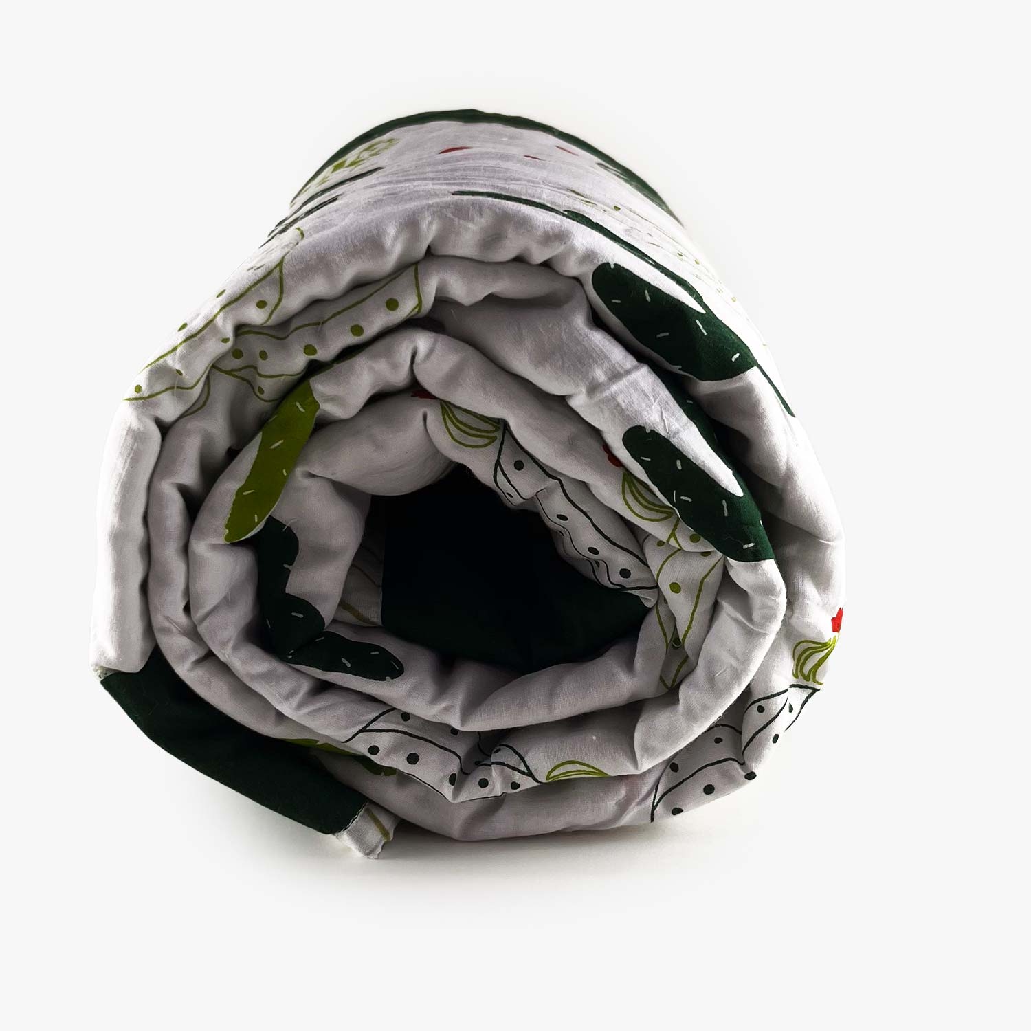 Plants Double Sided Block Printed Cotton Baby Quilt Single 40x60 Inches