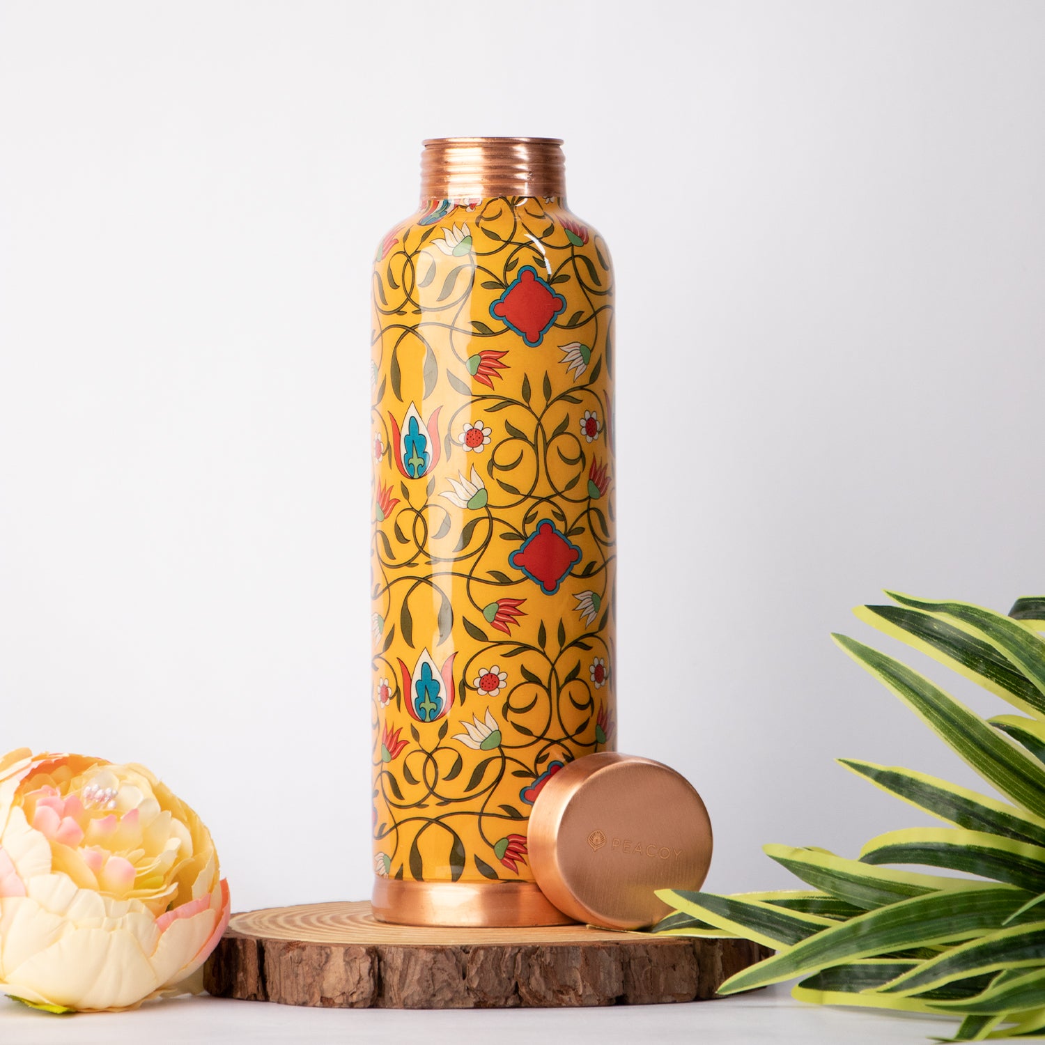 The Jaal Mustrad Ornate| 100% Pure Copper Bottle|1000 ml | Peacoy