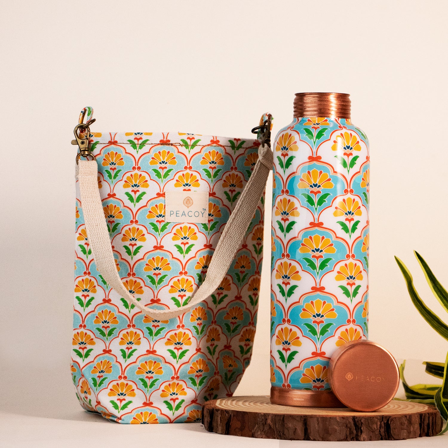 Mughal Garden| 100% Pure Copper Bottle | 950 ml | Peacoy