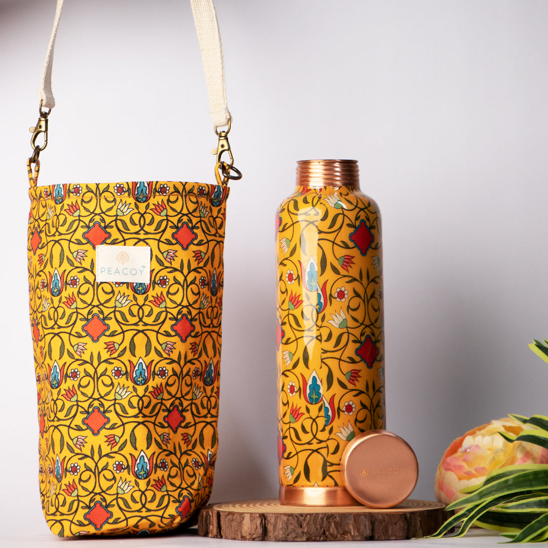 The Jaal Mustrad Ornate| 100% Pure Copper Bottle|1000 ml | Peacoy