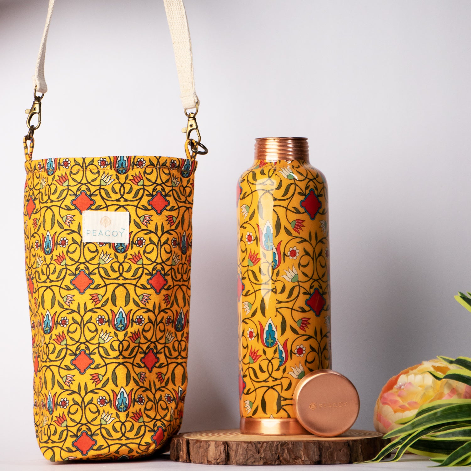 The Jaal Mustrad Ornate| 100% Pure Copper Bottle|1000 ml | Peacoy