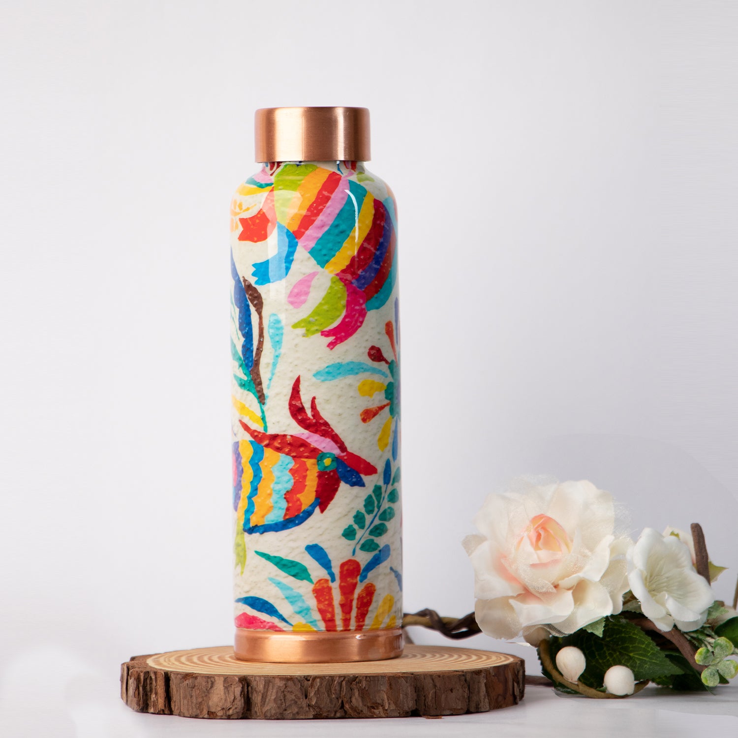 Brush Painted Colourful  | 100% Pure Copper Bottle|950 ml | Peacoy