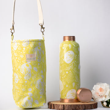 Neon Green Abstract  Printed | 100% Pure Copper Bottle|950 ml | Peacoy