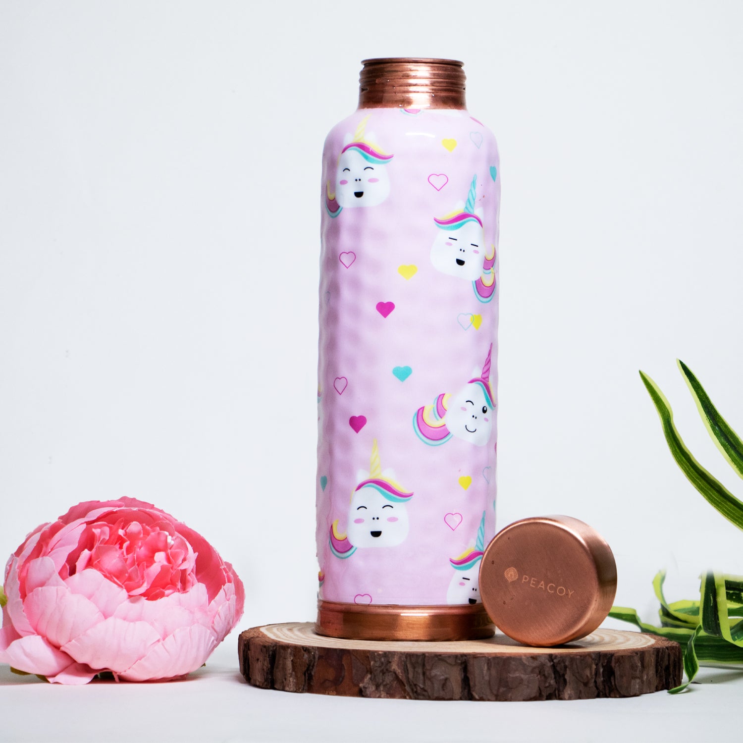 Baby Unicorn Hammered Printed | 100% Pure Copper Bottle|950 ml | Peacoy