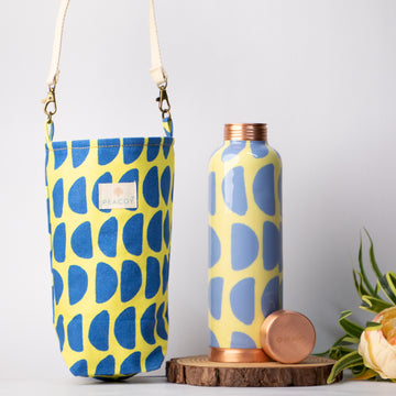 Half Circle  Printed | 100% Pure Copper Bottle|950 ml | Peacoy