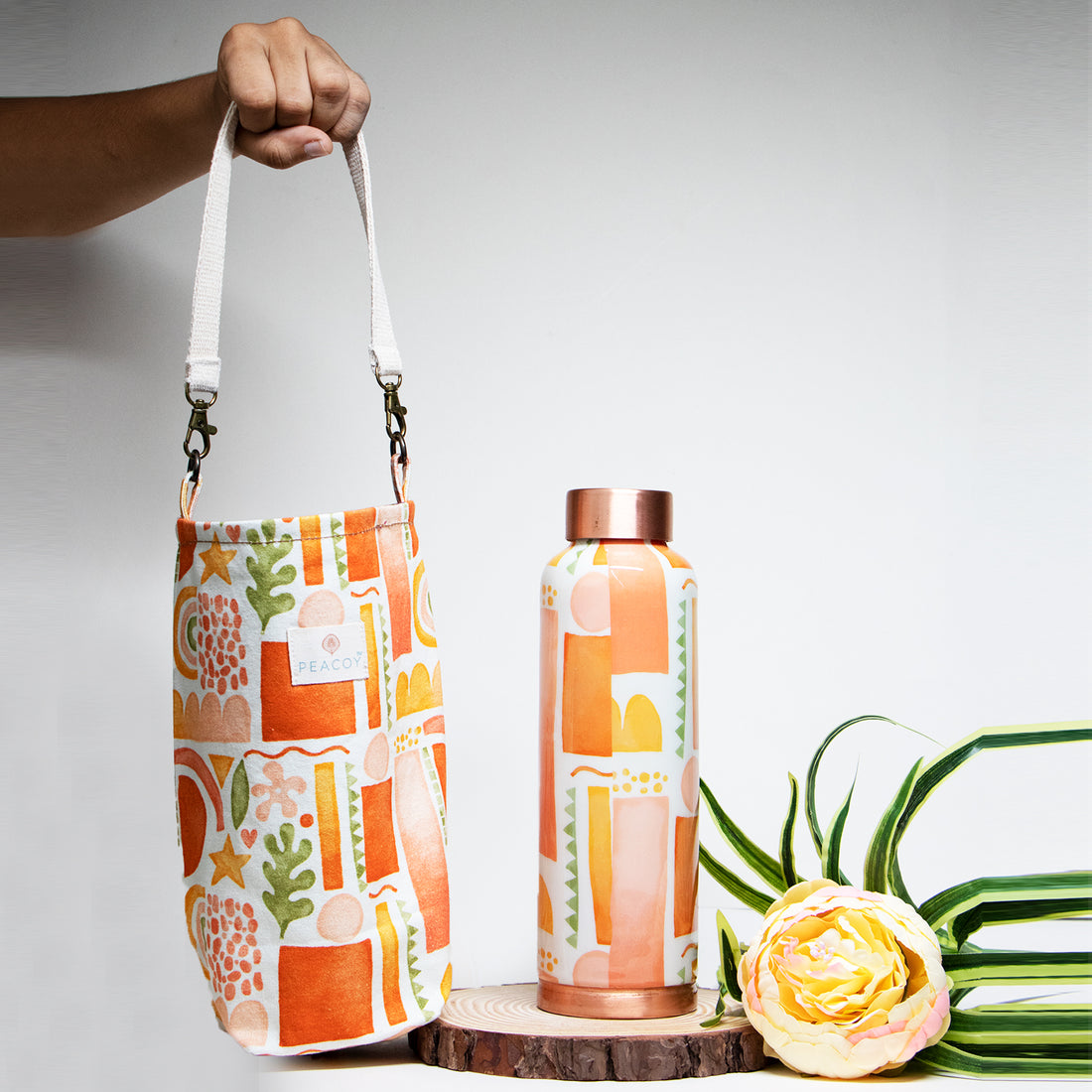 Boho Vibe | 100% Pure Copper Bottle|950 ml | Peacoy