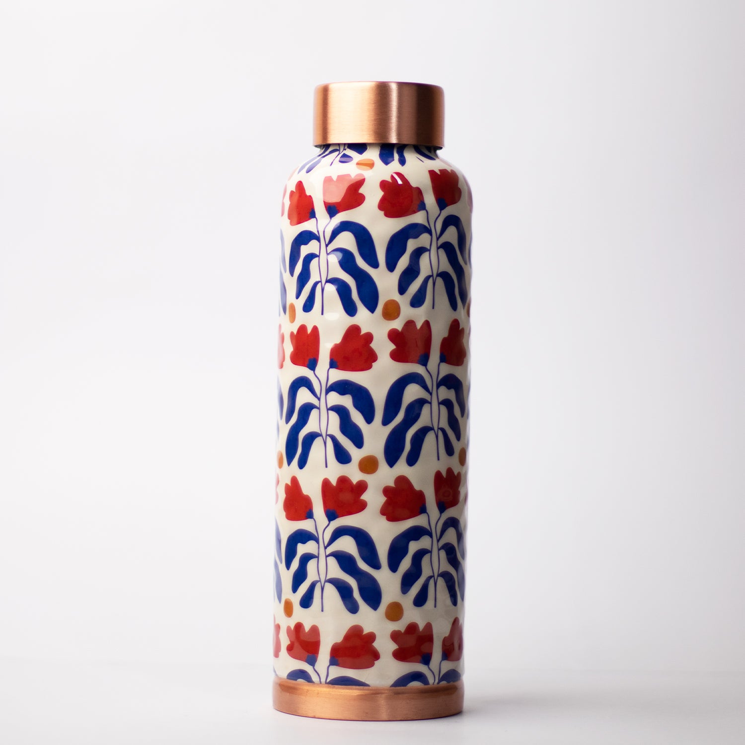 Card Player Orante Pattern| 100% Pure Copper Bottle|950 ml | Peacoy