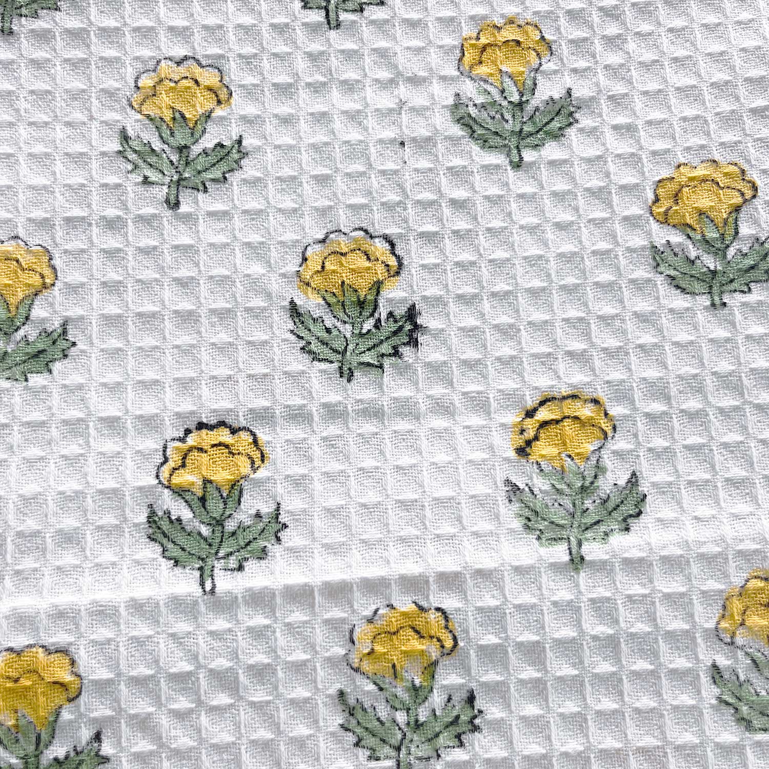 Yellow Motif Blockl Printed Towel 30x60 Inches