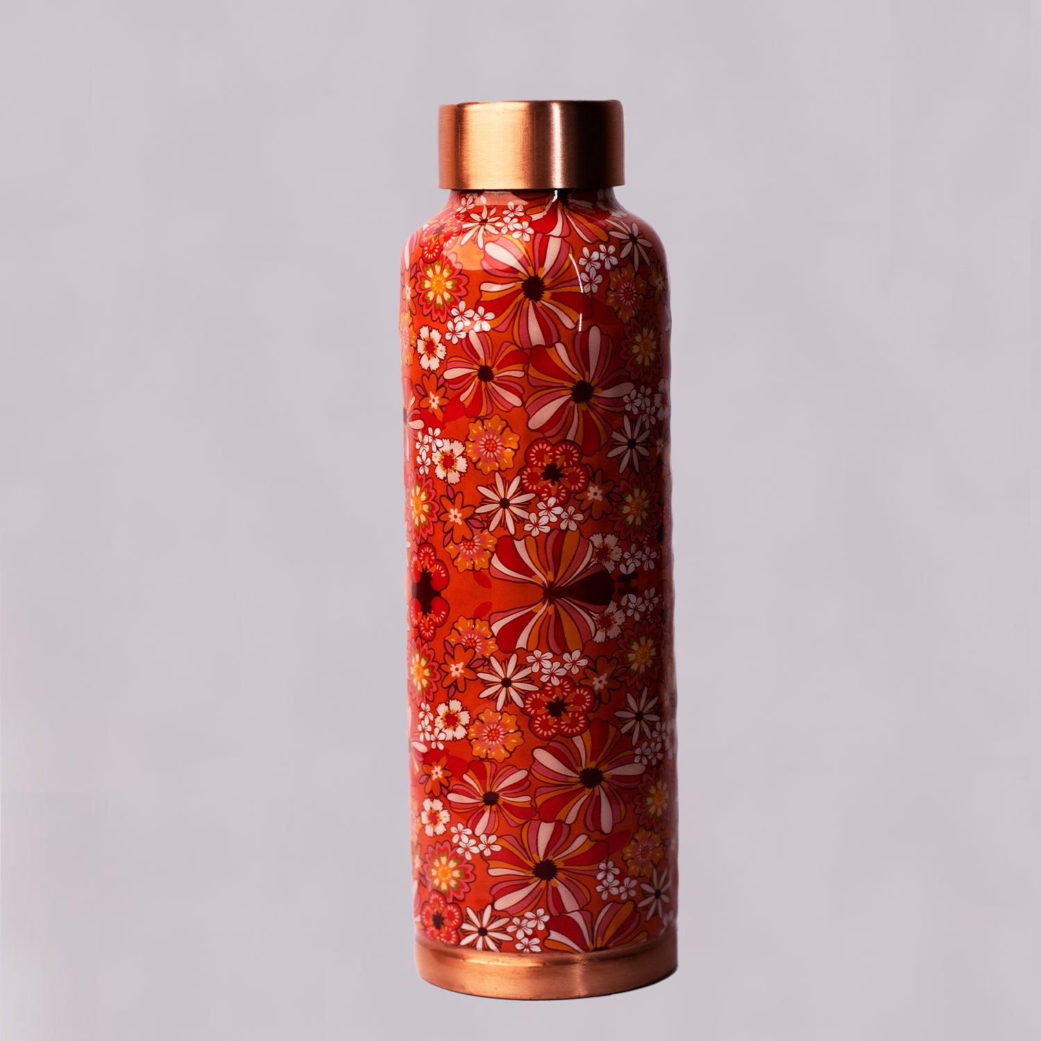 Orange black flora | 100% Pure Copper Bottle|950 ml | Peacoy