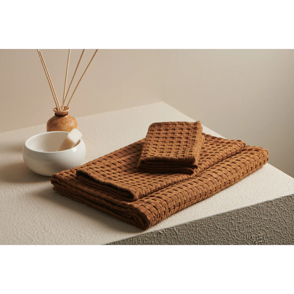 Beehive Cotton Bamboo Waffle Bath Set