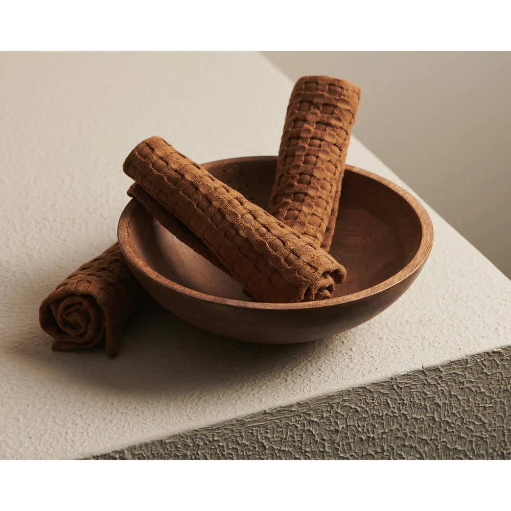 Beehive Cotton Bamboo Waffle Face Towel