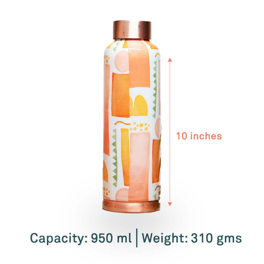 Boho Vibe | 100% Pure Copper Bottle|950 ml | Peacoy
