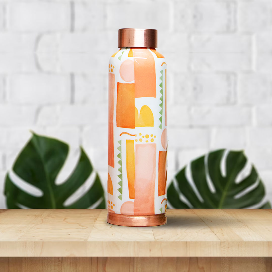 Boho Vibe | 100% Pure Copper Bottle|950 ml | Peacoy