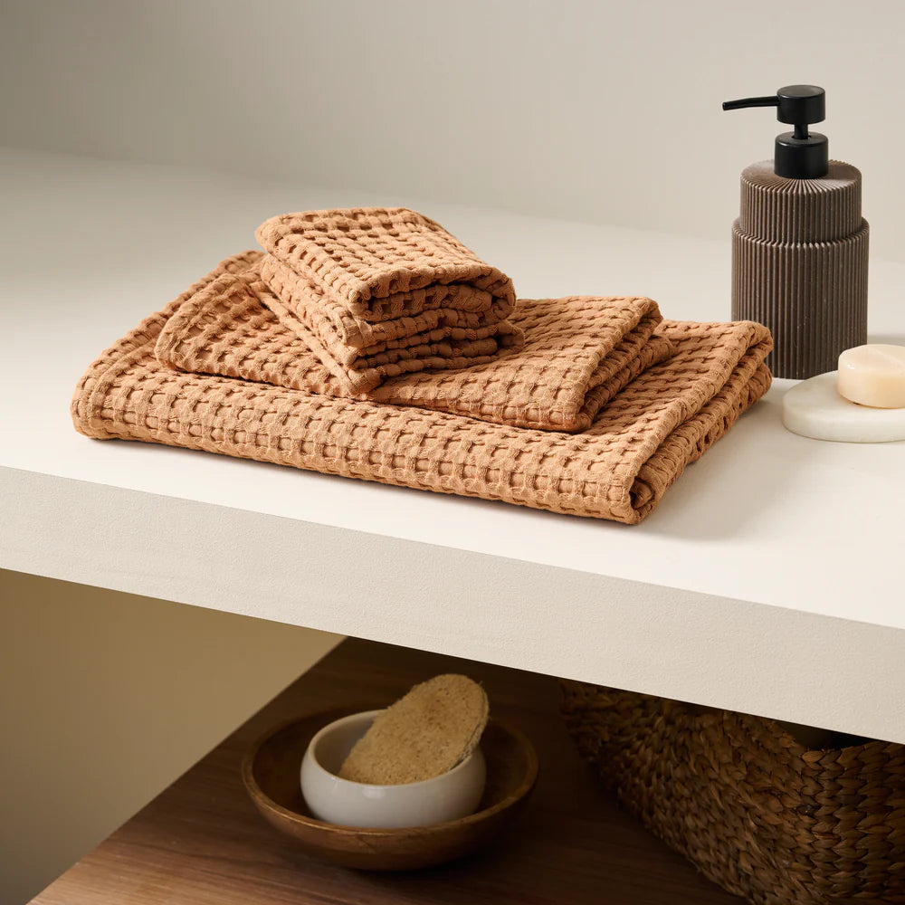 Chalk Cotton Waffle Bath Set