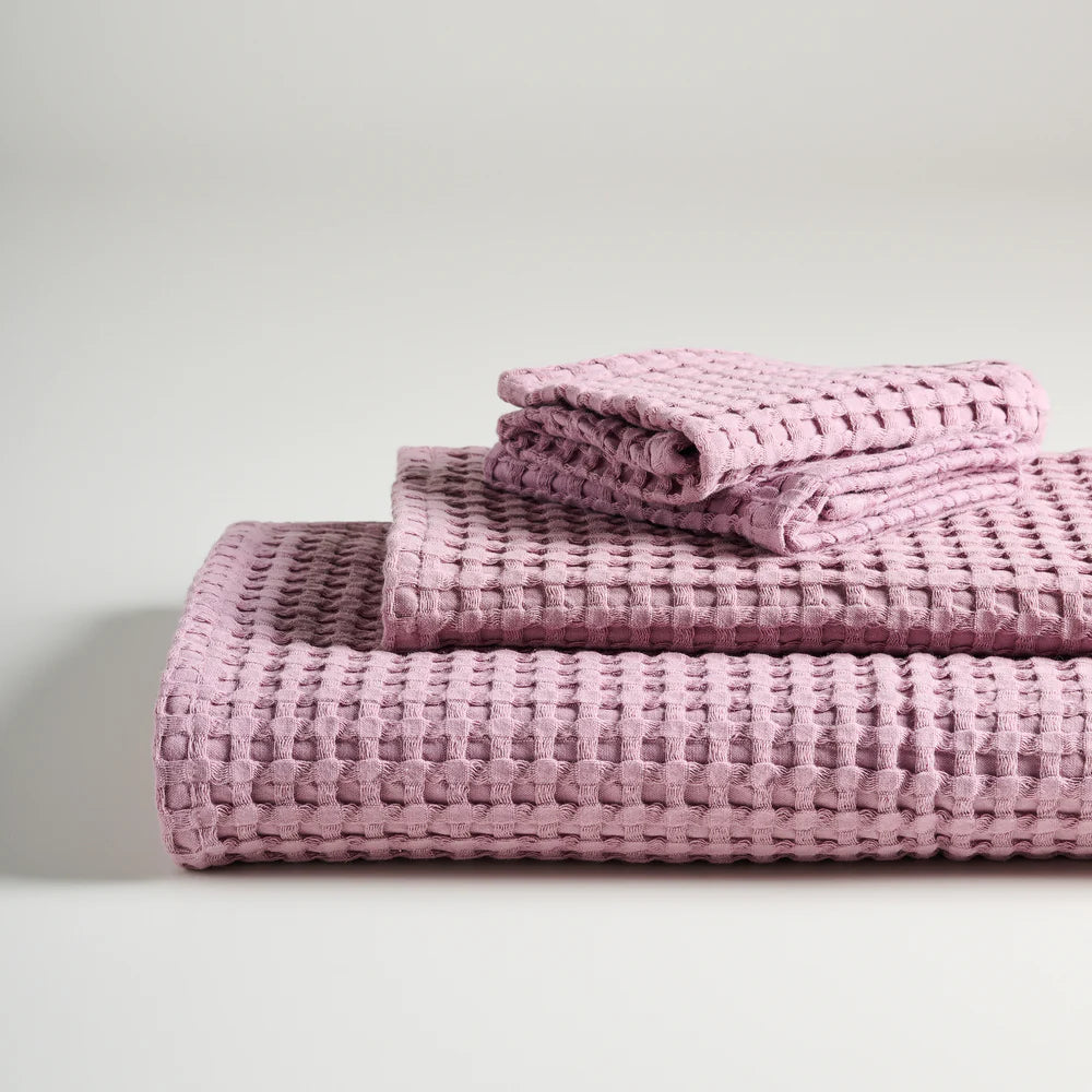 Chalk Cotton Waffle Bath Set