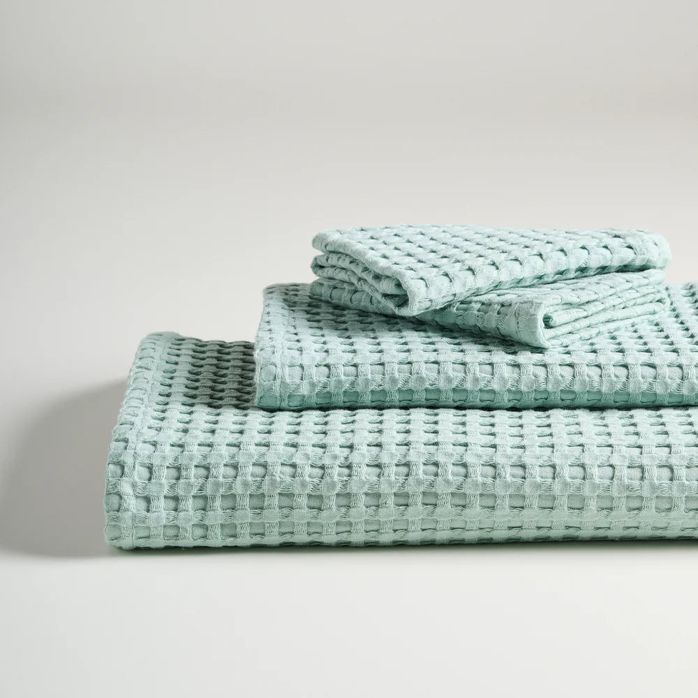 Chalk Cotton Waffle Bath Set