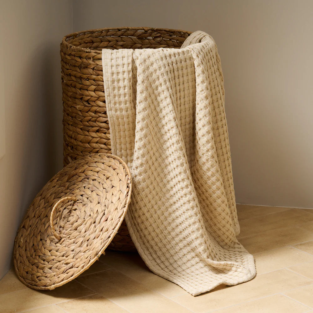 Chalk Cotton Waffle Bath Towel