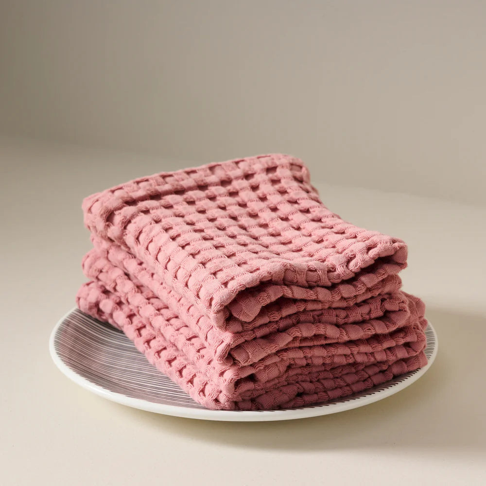 Chalk Cotton Waffle Face Towel