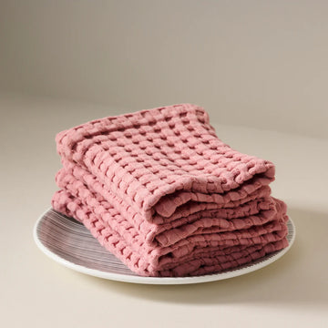 Chalk Cotton Waffle Face Towel