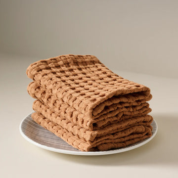 Chalk Cotton Waffle Face Towel