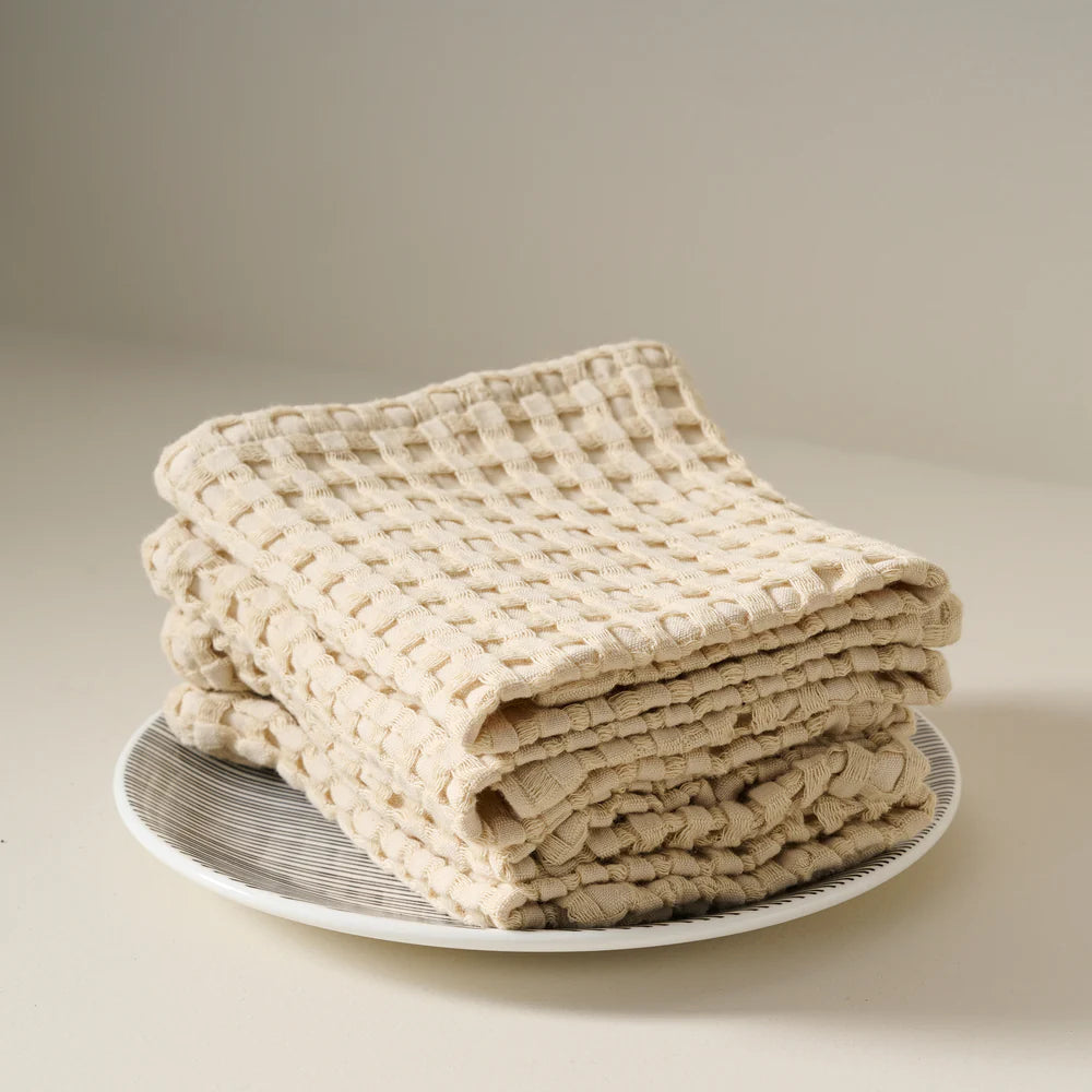 Chalk Cotton Waffle Face Towel